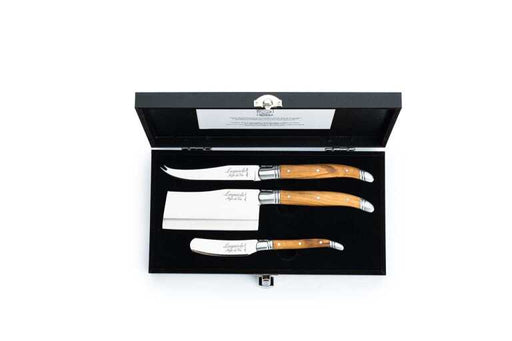 STYLE DE VIE - LAGUIOLE Luxury Line - 3 Cheese Knives,3.7/4.1/2.6", Oliv