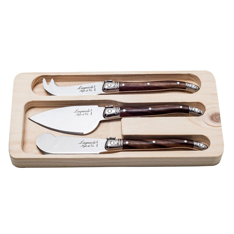 STYLE DE VIE - LAGUIOLE Premium - Cheese Knives, 3 Pcs, 2.2"/2.4"/2.6" Home & Kitchen