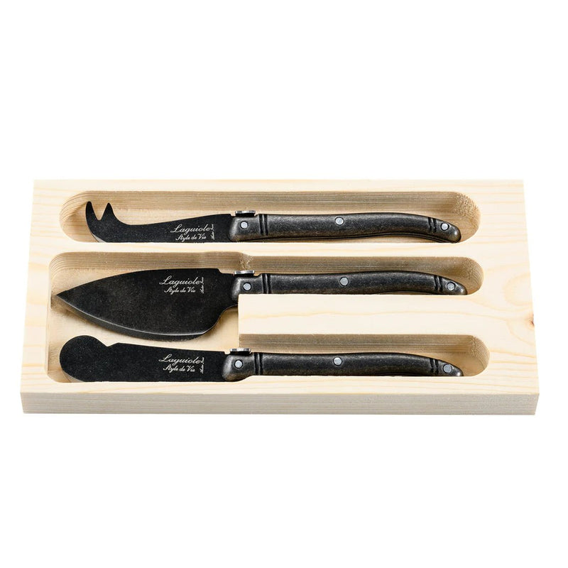 STYLE DE VIE - LAGUIOLE Premium - Cheese Knives, 3 Pcs, 2.2"/2.4"/2.6" Home & Kitchen
