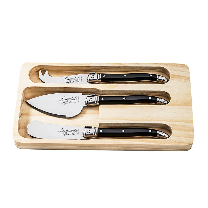 STYLE DE VIE - LAGUIOLE Premium - Cheese Knives, 3 Pcs, 2.2"/2.4"/2.6" Home & Kitchen