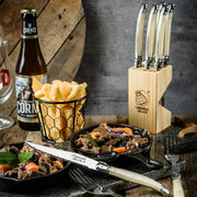 STYLE DE VIE - LAGUIOLE Premium - Steak Knives, 4.3 6 - Pcs Block Set, Dark Woo Home & Kitchen