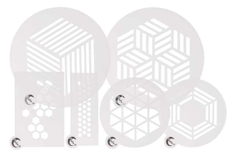 STYLE DE VIE - PLATE - IT - Plate Stencils, Hexagon 6 - Piece Set, Polyprop