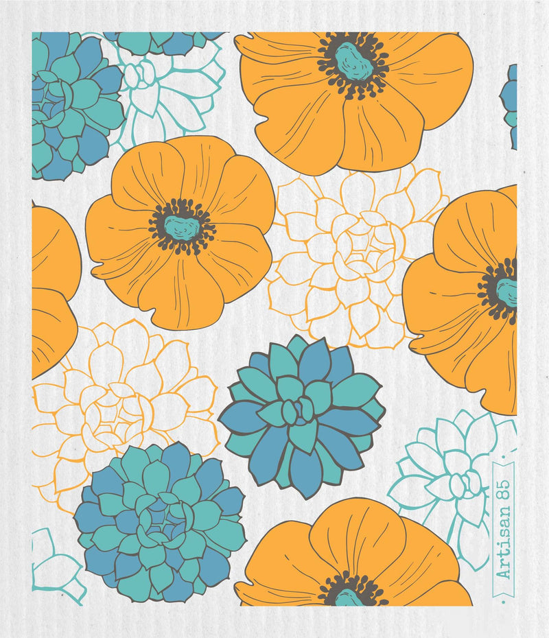 Swedish Cloths - Flower Garden Saffron Swedish Cloth