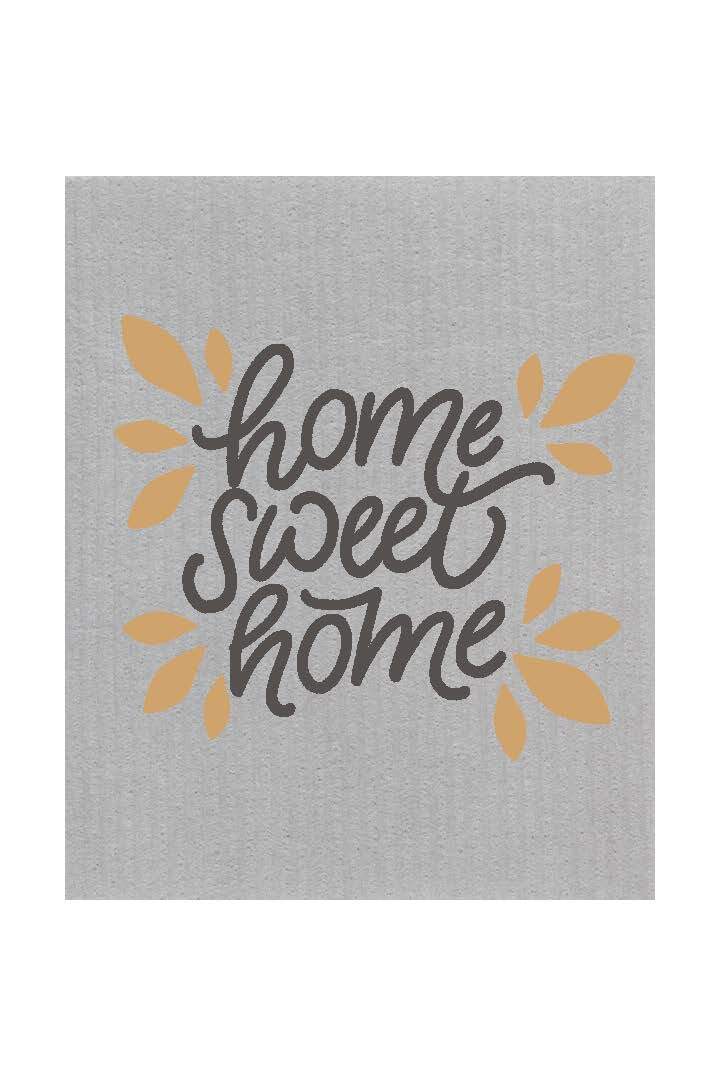 Swedish Cloths - Home Sweet Home Gold Leaf Swedish Cloth Grey