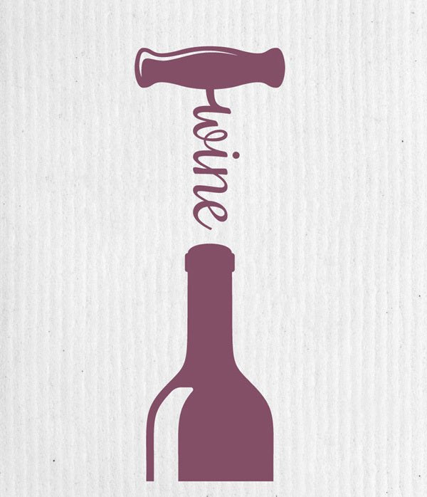 Swedish Cloths - Wine Corkscrew Swedish Cloth