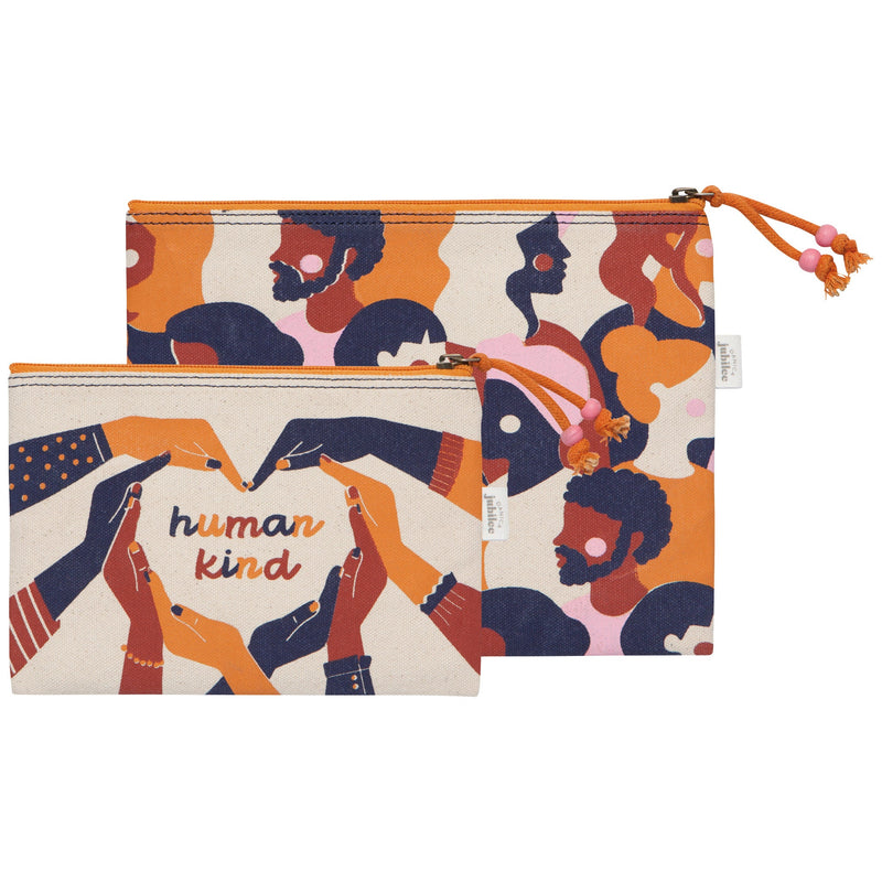 Danica - Human Kind Zipper Pouches Set of 2