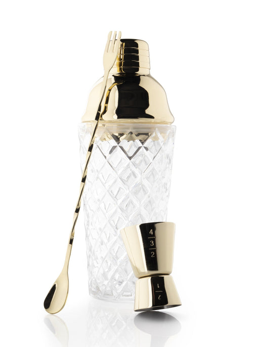 Taylor's Eye Witness - Embossed Glass Cocktail Set / 3 Gold Home & Kitchen