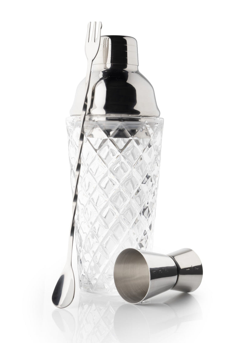 Taylor's Eye Witness - Embossed Glass Cocktail Set/3 S/S Home & Kitchen