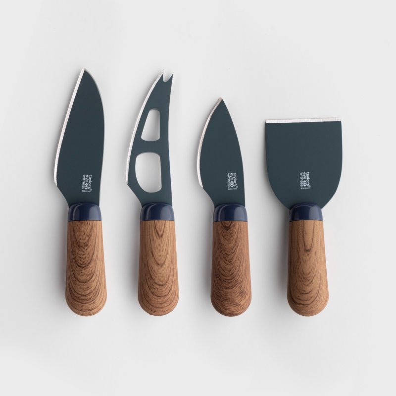 TEW - Cheese Knife set/4 w/acrylic block - Walnut Home & Kitchen