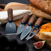 TEW - Cheese Knife set/4 w/acrylic block - Walnut Home & Kitchen