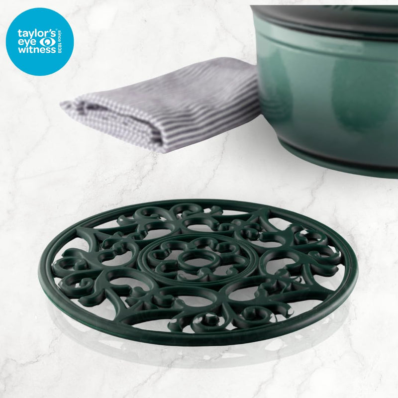 TEW - Vintage Rnd Silicone Trivet British Racing Green Home & Kitchen