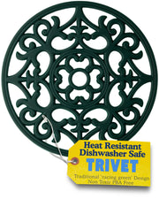 TEW - Vintage Rnd Silicone Trivet British Racing Green Home & Kitchen
