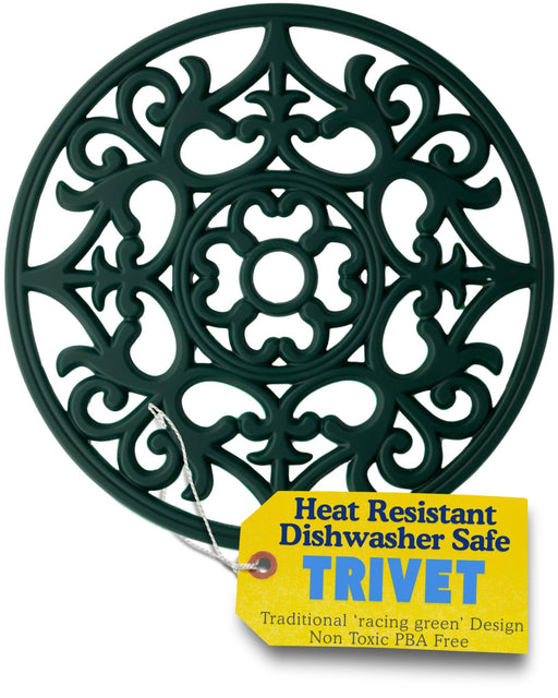 TEW - Vintage Rnd Silicone Trivet British Racing Green Home & Kitchen
