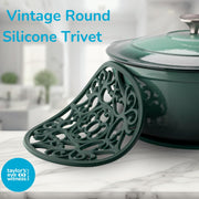 TEW - Vintage Rnd Silicone Trivet British Racing Green Home & Kitchen