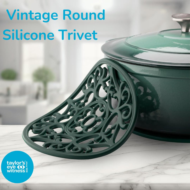 TEW - Vintage Rnd Silicone Trivet British Racing Green Home & Kitchen