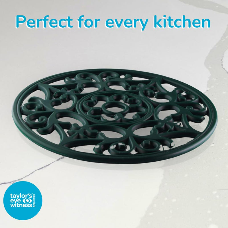 TEW - Vintage Rnd Silicone Trivet British Racing Green Home & Kitchen