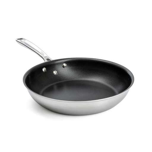 Thermalloy - Fry Pan - Tri - Ply - 9.5" - Progrip Handle - 18 / 0 - Stainless Steel - NS Home & Kitchen