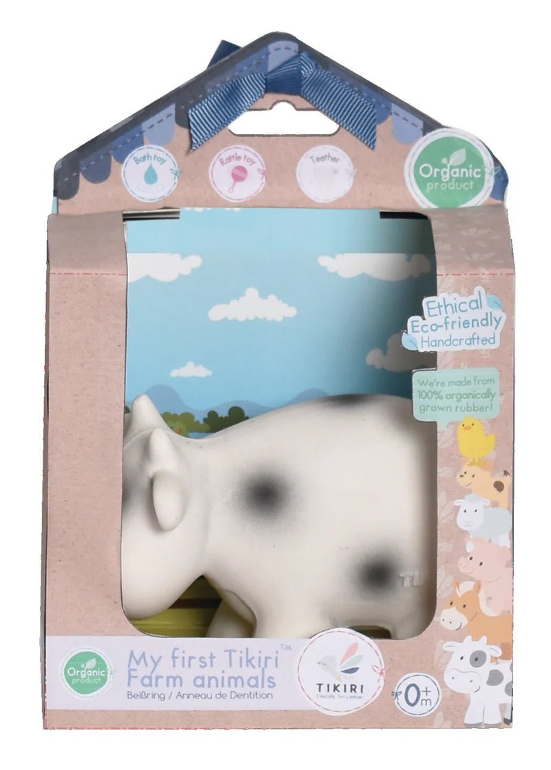 TIKIRI - COW NATURAL RUBBER TOY 5"H Toys & Games