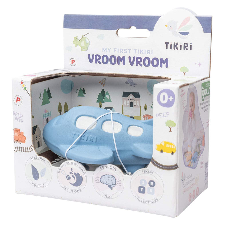 TIKIRI - PLANE NATURAL RUBBER TOY 1.5"H Mother & Baby