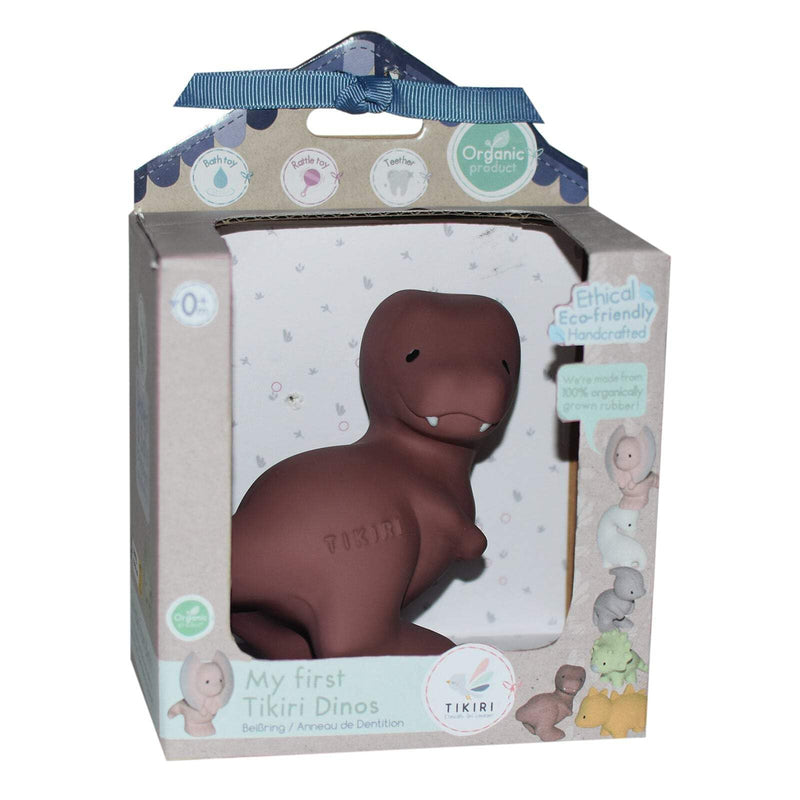 TIKIRI - T - REX NATURAL RUBBER TOY 3.5"H Mother & Baby