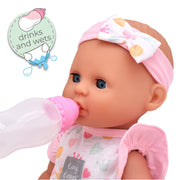 TINY TEARS - DRINK & WET BABY CLASSIC DOLL STYLE 01 - 38CM H Toys & Games
