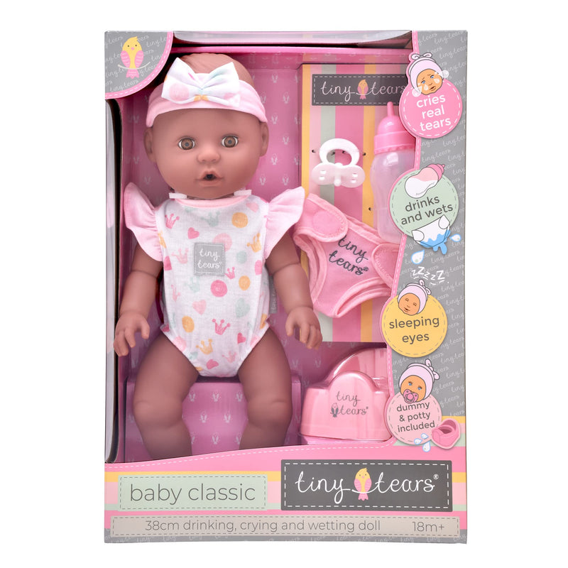 TINY TEARS - DRINK & WET BABY CLASSIC DOLL STYLE 02 - 38CM