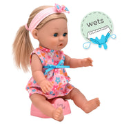 TINY TEARS - DRINK & WET CLASSIC DOLL W/HAIR - 38CM H Games & Toys