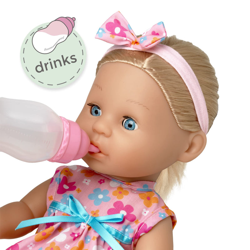 TINY TEARS - DRINK & WET CLASSIC DOLL W/HAIR - 38CM H Games & Toys