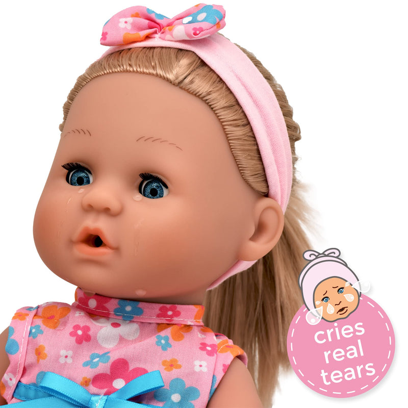 TINY TEARS - DRINK & WET CLASSIC DOLL W/HAIR - 38CM H Games & Toys