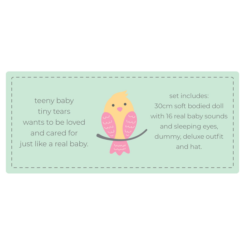 TINY TEARS - TALKING TEENY BABY DOLL W/16 SOUNDS - 30CM H Toys & Games