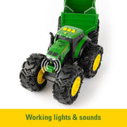 TOMY - John Deere - Monster Treads Tractor With Wagon Toys & Games