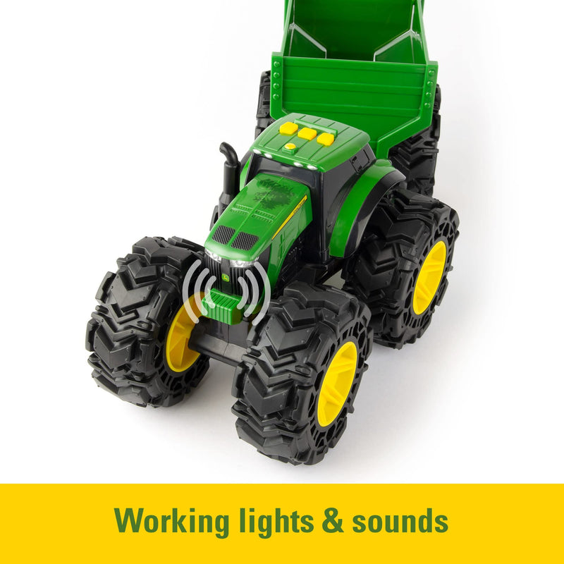 TOMY - John Deere - Monster Treads Tractor With Wagon Toys & Games
