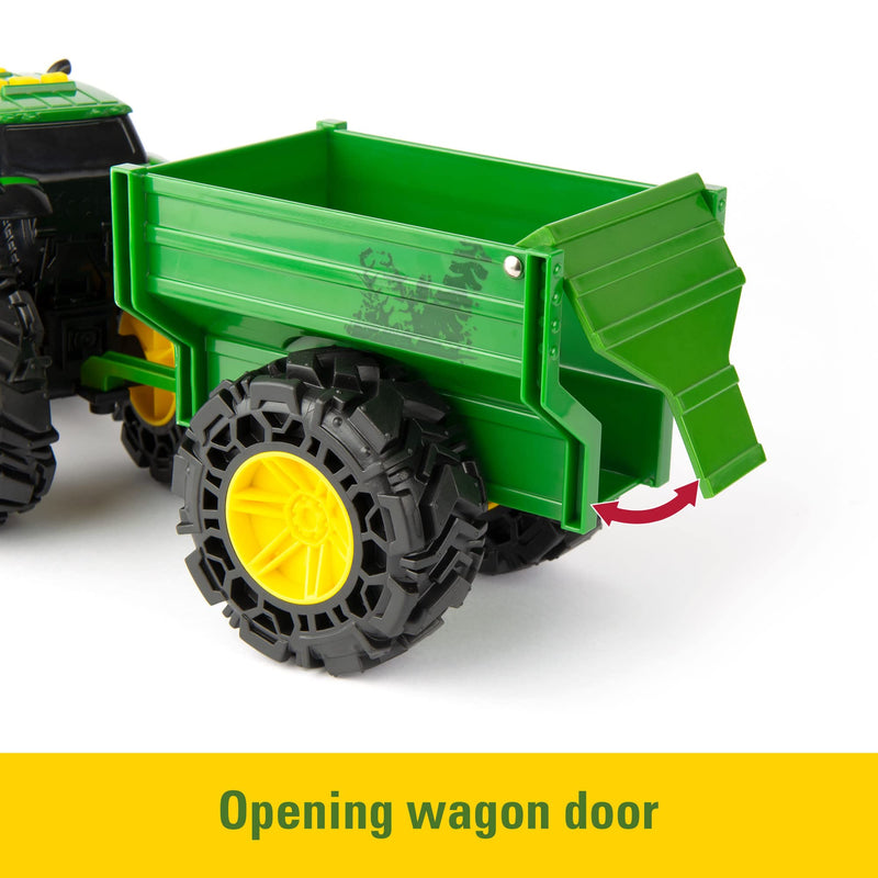 TOMY - John Deere - Monster Treads Tractor With Wagon Toys & Games