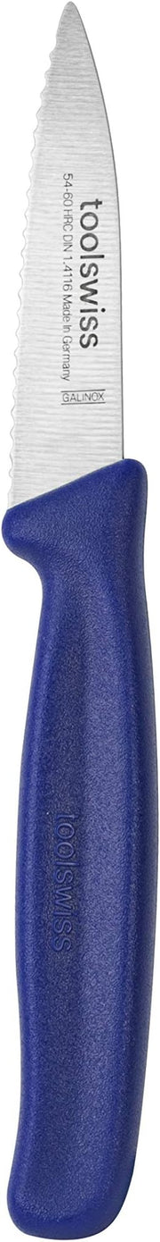ToolSwiss - Serrated Blade Spear Point Knife - Blue | 3 in / 7.6 cm