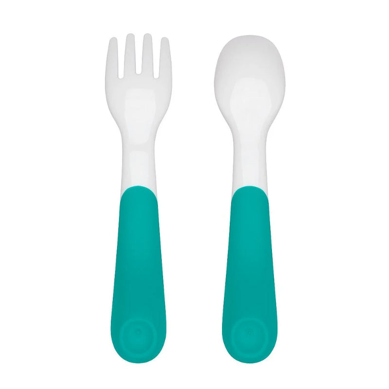 Oxo Tot - On - The - Go - Plastic Fork & Spoonin Travel Case - Turquoise
