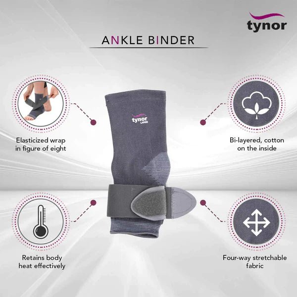 Tynor - Ankle Binder (4 Way Stretch) Latex Free Health & Wellness Small