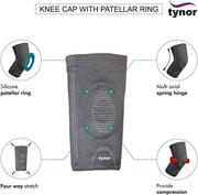 Tynor - KNEE CAP CLOSE PATELLA (WITH HINGE) Health & Wellness SMALL