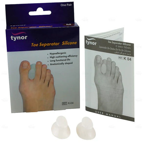 Tynor - Toe Separator Silicone (Pair) Unisex Health & Wellness Small