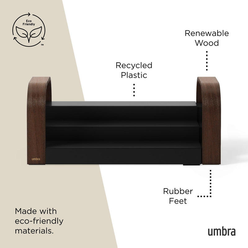 UMBRA - Bellwood 3 - Tier Spice Shelf | Kitchen Countertop Organizer and Storage Rack Home & Kitchen Black - Walnut