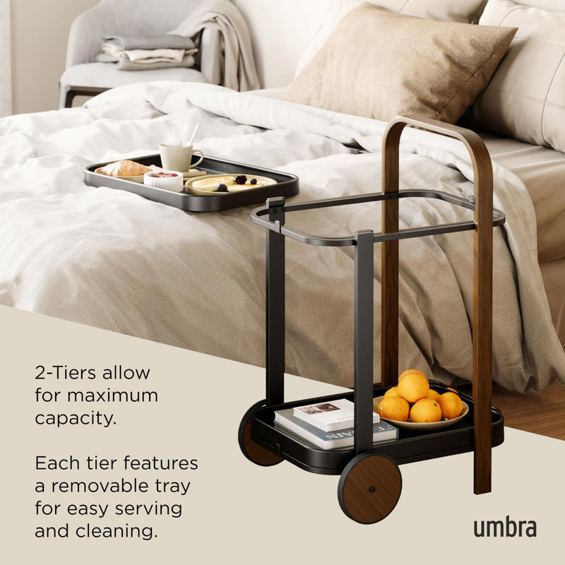 UMBRA - Bellwood Bar & Storage Cart Home & Kitchen Black - Walnut
