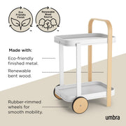 UMBRA - Bellwood Bar & Storage Cart Home & Kitchen White - Natural