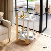 UMBRA - Bellwood Bar & Storage Cart Home & Kitchen White - Natural