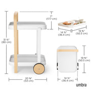 UMBRA - Bellwood Bar & Storage Cart Home & Kitchen White - Natural