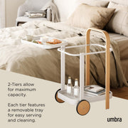 UMBRA - Bellwood Bar & Storage Cart Home & Kitchen White - Natural