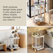 UMBRA - Bellwood Bar & Storage Cart Home & Kitchen White - Natural