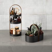 UMBRA - Bellwood Cosmetic Organizer | Makeup and Toiletry Storage Countertop Stand Home & Kitchen Black - Walnut