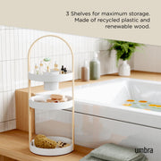 UMBRA - Bellwood Cosmetic Organizer | Makeup and Toiletry Storage Countertop Stand Home & Kitchen White - Natural