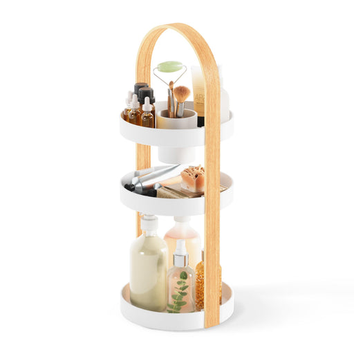 UMBRA - Bellwood Cosmetic Organizer | Makeup and Toiletry Storage Countertop Stand Home & Kitchen White - Natural