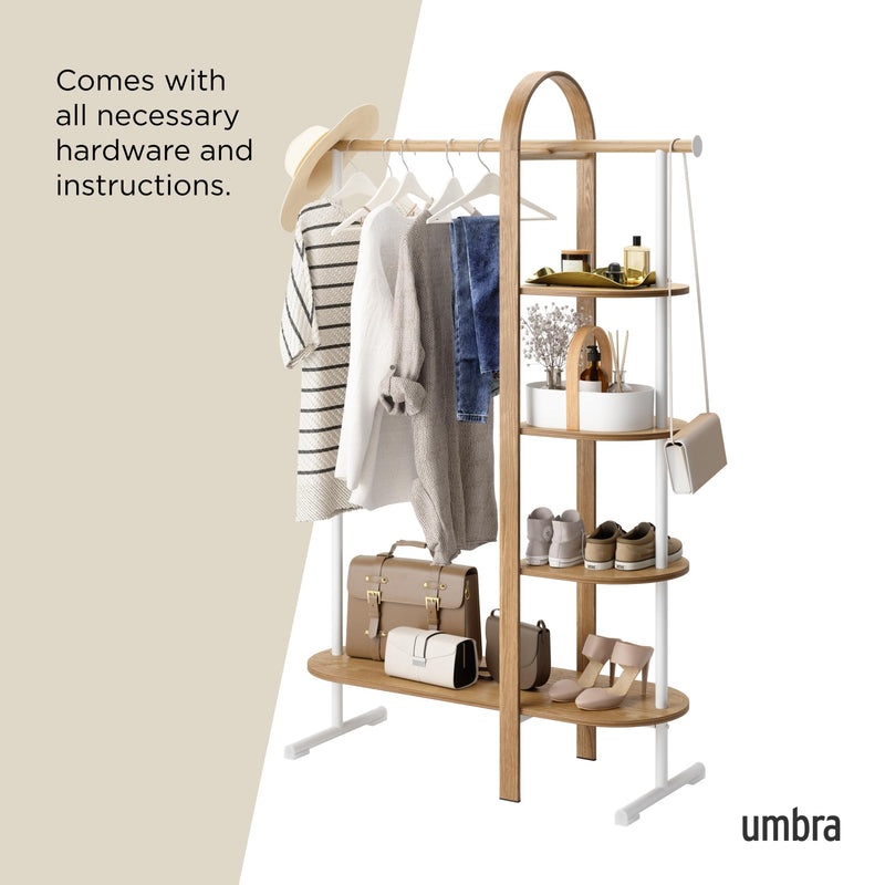 UMBRA - Bellwood Garment Rack | Freestanding Clothing Rack and Display Stand Home & Kitchen White - Natural