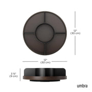 UMBRA - Bellwood Lazy Susan | Rotating Wood Serving Tray and Tabletop Organizer Home & Kitchen Black/Walnut